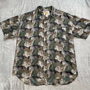 Protest Shirt‎ XL Men’s 100% Silk Abstract Pattern Button Up Novelty Vintage